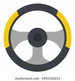 Ilustración de dibujos animados de Vector de volante de carreras aislado sobre un fondo blanco.