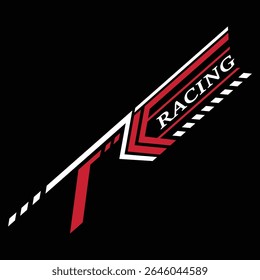 Racing sticker lines for motorcycle and car sticker wrap modification vector design letter R and arrow