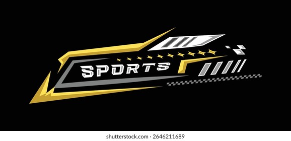 Racing sticker stripe abstract shape vinyl decal vector