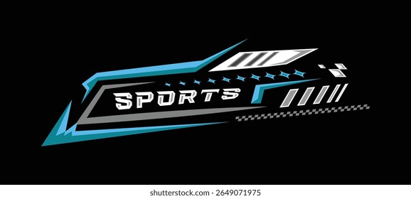 Racing sticker stripe abstract shape vinyl decal design