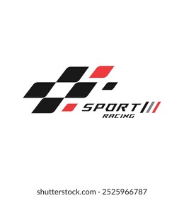 Racing stipes sport checkered graphic isolated