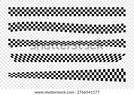 Racing stripe vector set. Finish line motorsport
