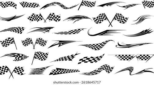 racing stripe vector set, race car vector, checkered flag designs, racing stripe speed, decal patterns, dynamic