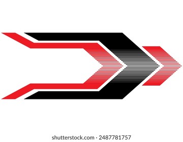 Racing striped pattern for sports car, moto, boat, toy or sportswear. Sports design element. Speed ​​lane. Vector background. Arrow