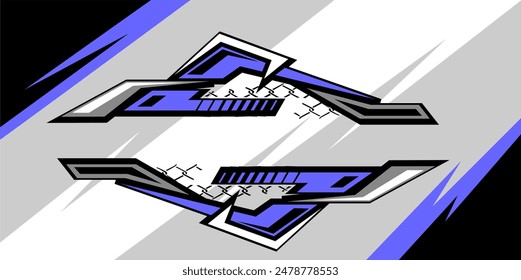 rayas de carreras de fondo de calcomanías azules