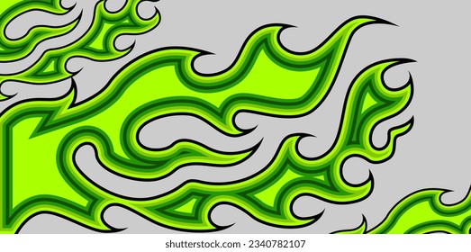 RACING STRIPES GREEN FIRE DECALS