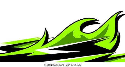 RACING STRIPES GREEN FIRE DECALS STICKER CONCEPT
