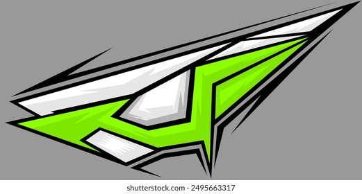 Racing stripes green shape decals