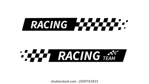 Racing stripes. Race flag. Checkered flag. Sport car decal stripes. Automotive graphics. Vector illustration