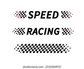 Racing stripes. Race flag. Checkered flag. Sport car decal stripes. Automotive graphics. Vector illustration