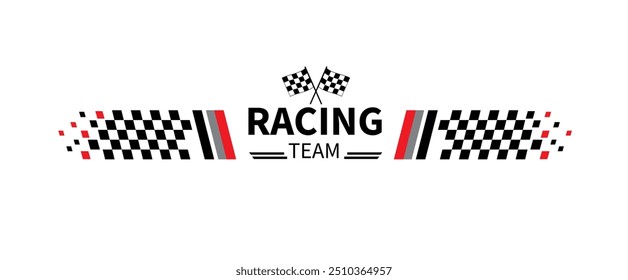 Racing stripes. Race flag. Checkered flag. Sport car decal stripes. Automotive graphics. Vector illustration