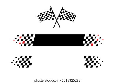 Racing stripes. Race flag. Checkered flag. Sport car decal stripes. Automotive graphics. Vector illustration