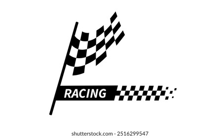 Racing stripes. Race flag. Checkered flag. Sport car decal stripes. Automotive graphics. Vector illustration