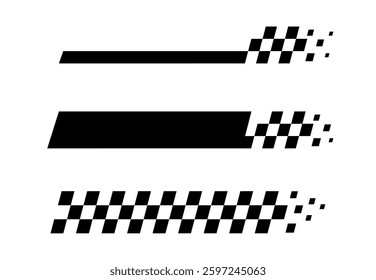 Racing stripes. Race flag. Checkered flag. Sport car decal stripes. Automotive graphics. Vector illustration	