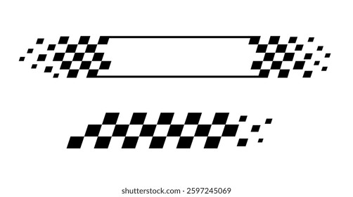 Racing stripes. Race flag. Checkered flag. Sport car decal stripes. Automotive graphics. Vector illustration	