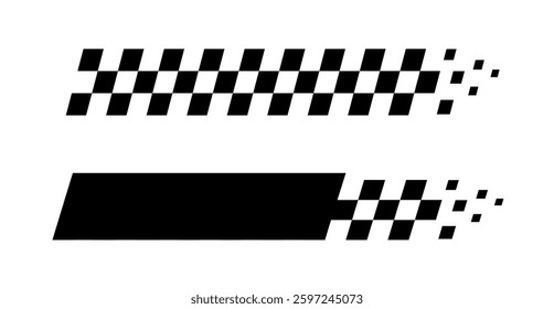 Racing stripes. Race flag. Checkered flag. Sport car decal stripes. Automotive graphics. Vector illustration	