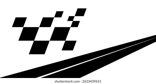 Racing stripes. Race flag. Checkered flag. Sport car decal stripes. Automotive graphics. Vector illustration
