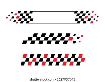 Racing stripes. Race flag. Checkered flag. Sport car decal stripes. Automotive graphics. Vector illustration	