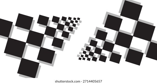 Racing stripes. Race flag. Checkered flag. Sport car decal stripes. Automotive graphics. Vector illustration