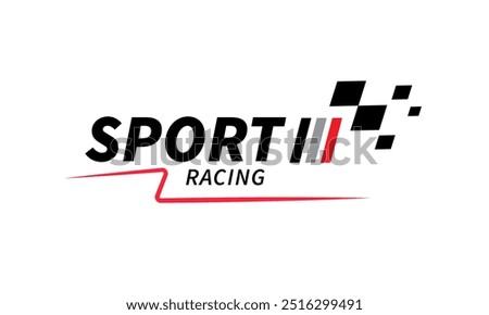 Racing stripes. Race flag. Checkered flag. Sport car decal stripes. Automotive graphics. Vector illustration