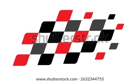 Racing stripes. Race flag. Checkered flag. Sport car decal stripes. Automotive graphics. Vector illustration