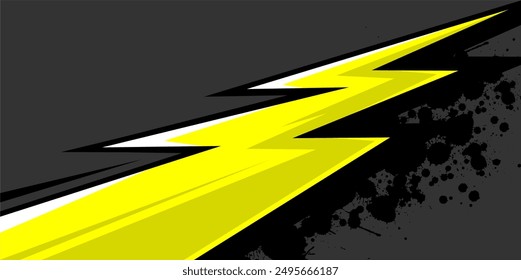 Racing Stripes Yellow Flash Decals Konzept