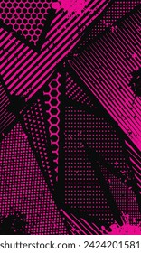 Racing style abstract geometric background. Phone wallpaper. Sports jersey design template