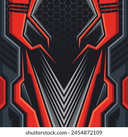 Racing style geometric abstract background. Sublimation printing jersey fabric template