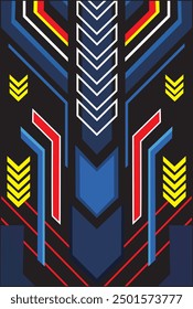 Racing style geometric abstract background Sublimation printing jersey fabric template