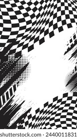 Racing style wavy checkered flag abstract wallpaper