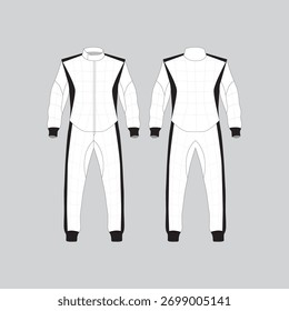 Traje de carreras en blanco y negro