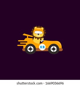 Racing Team Car Cartoon Vector Design