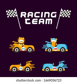 Diseño de vectores de dibujos animados de equipos de Camión