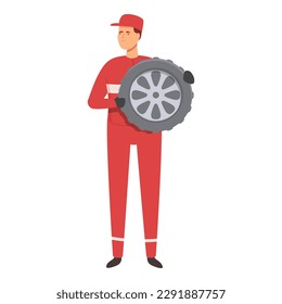 Racing team change wheel icon cartoon vector. Race car. Sport formula