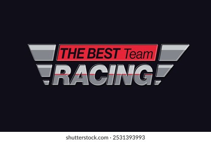 Racing team emblem in metallic style