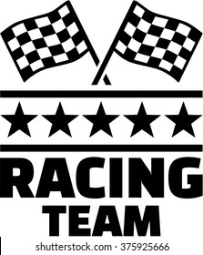 Racing Team with goal flags