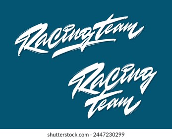 Racing team - handlettering design element