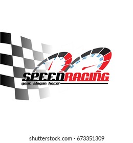Racing Team Logo Design. Race Logo. Speedometer Icon.