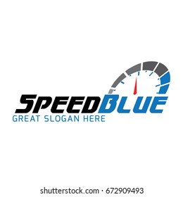 Racing Team Logo Template. Speedometer Icon.