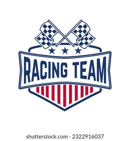 Racing team logo template. Vector design elements for logo, label, emblem.