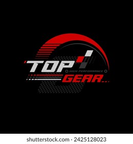 racing team logo trendy fashionable vector t-shirt and apparel design, typography, print, poster. Global swatches. 