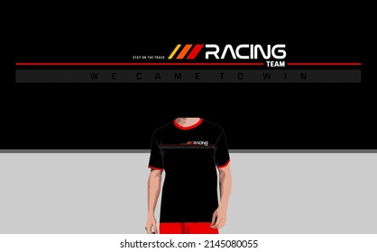 RACING TEAM stylish typography slogan. Colorful abstract design with lines style. Vector illustration for print tee shirt, background, typography, poster and more.