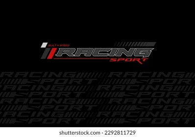 racing team trendy fashionable vector t-shirt and apparel design, typography, print, poster. Global swatches. 