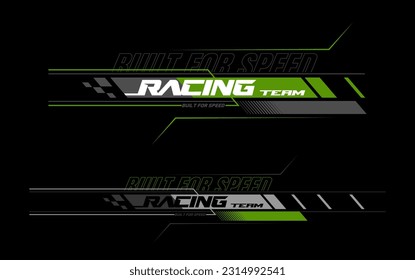 racing team trendy fashionable vector t-shirt and apparel design, typography, print, poster. Global swatches. 