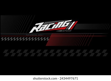 racing team trendy fashionable vector t-shirt and apparel design, typography, print, poster. Global swatches. 