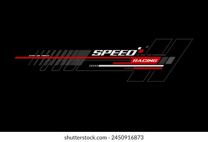 racing team trendy fashionable vector t-shirt and apparel design, typography, print, poster. Global swatches. 