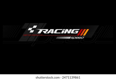 racing team trendy fashionable vector t-shirt and apparel design.