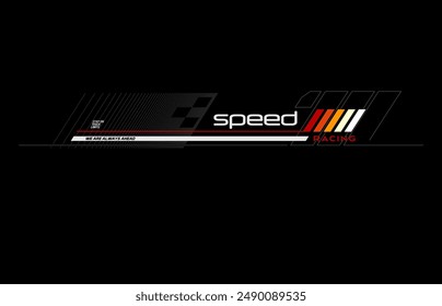 racing team trendy fashionable vector t-shirt and apparel design.