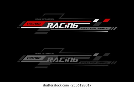 racing team trendy fashionable vector t-shirt and apparel design, typography, print, poster. Global swatches. 