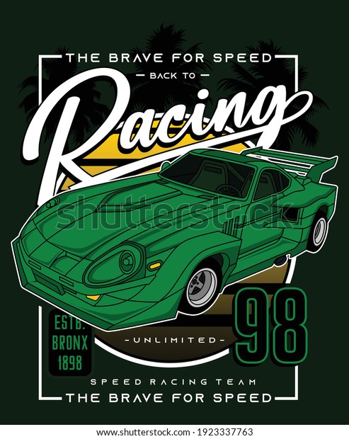 racing team, vector typography cars illustration\
graphic design